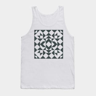 Modern Geometric Quilt Block in Black Tank Top